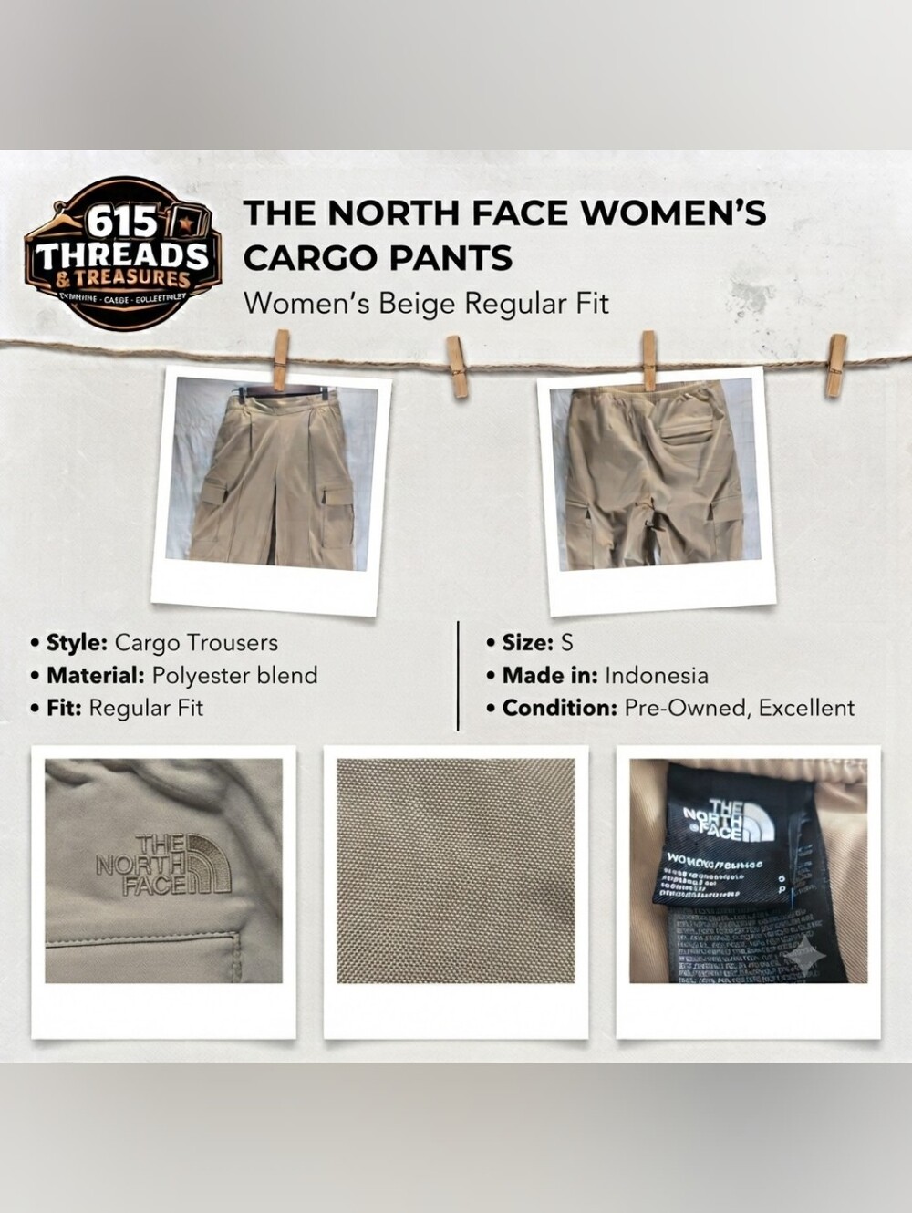 The North Face Women's Beige Cargo Trousers